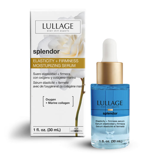 LULLAGE Splendor Elasticity & Firmness Moisturizing Face Serum for Women - Fast Absorbing Day & Night Hydrating Serum with Oxygen & Marine Collagen - 1 Fl. Oz Bottle