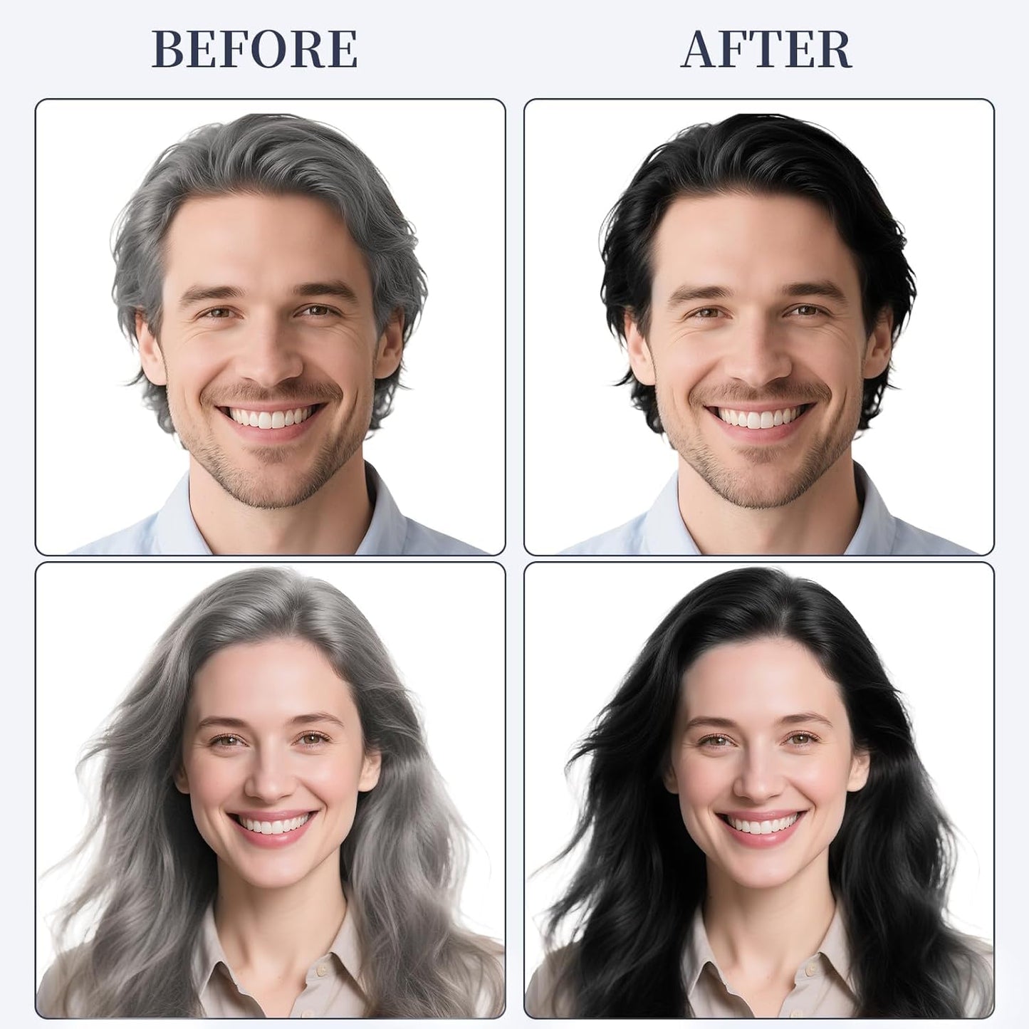 Black Hair Color, Natural Herbal Black Hair Dye for Women Men Gray Hair Coverage, Champu para canas