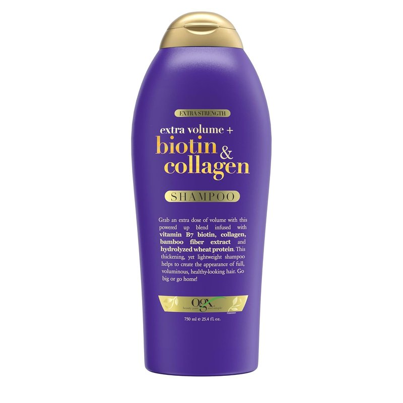 OGX Biotin & Collagen Volumizing Shampoo - Extra Strength for Thicker, Fuller Hair | 25.4 fl oz