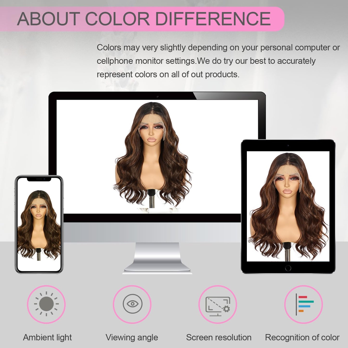 Brown Lace Front Wig - 13x4 Pre-Plucked Loose Wave | 20-Inch Synthetic Heat Resistant Fiber for Daily Wear