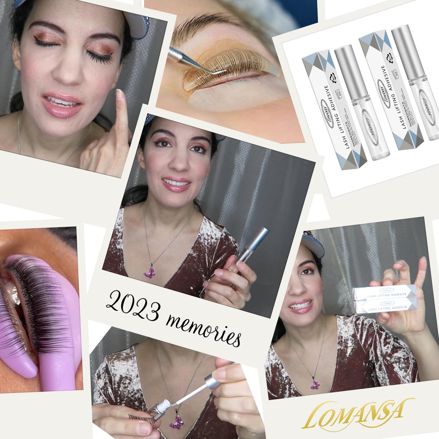 Lomansa Lash Lift Glue 2PCS, Eyelash Lift Glue Adhesive for Perming Rods, Strong Hold for Lash Lift & Brow Lamination at Home or Salon