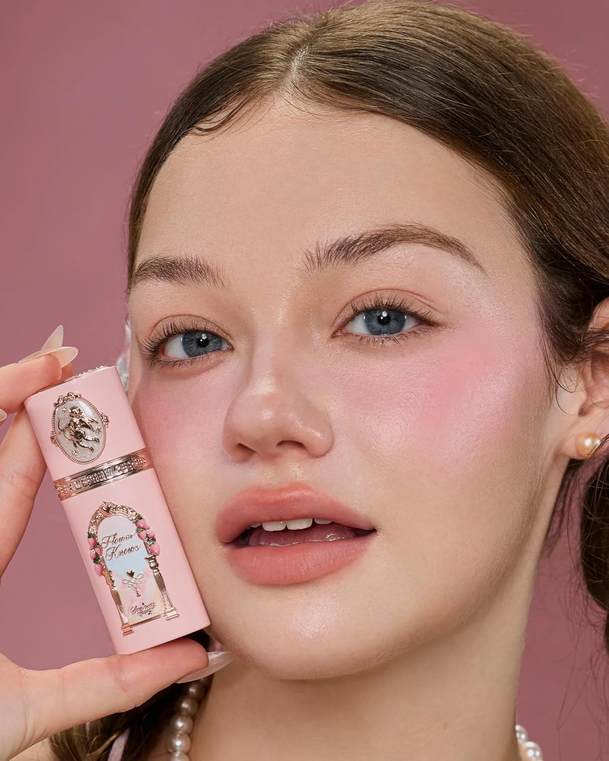 Flower Knows Strawberry Cupid Liquid Blush - Sweat & Water-Resistant Baby Pink Makeup | 0.25 Fl Oz