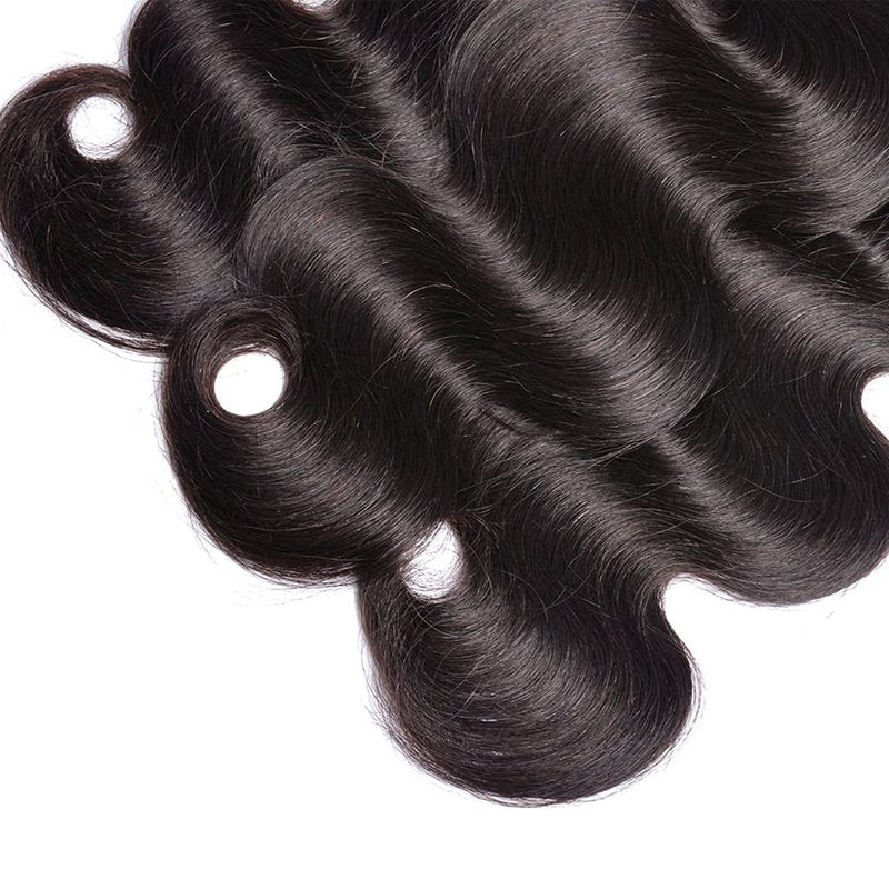 Human Hair Bundle Natural Black Body Wave Bundles 12 14 16 inch 100% Unprocessed Brazilian Virgin Hair 3 Bundles 150g #1b Color Natural Black