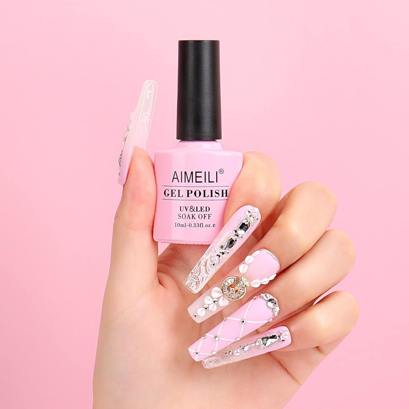 AIMEILI Valentine's Day Gel Nail Polish Set - Soak Off Nude Pink Colors | 6 x 10ml Bottles