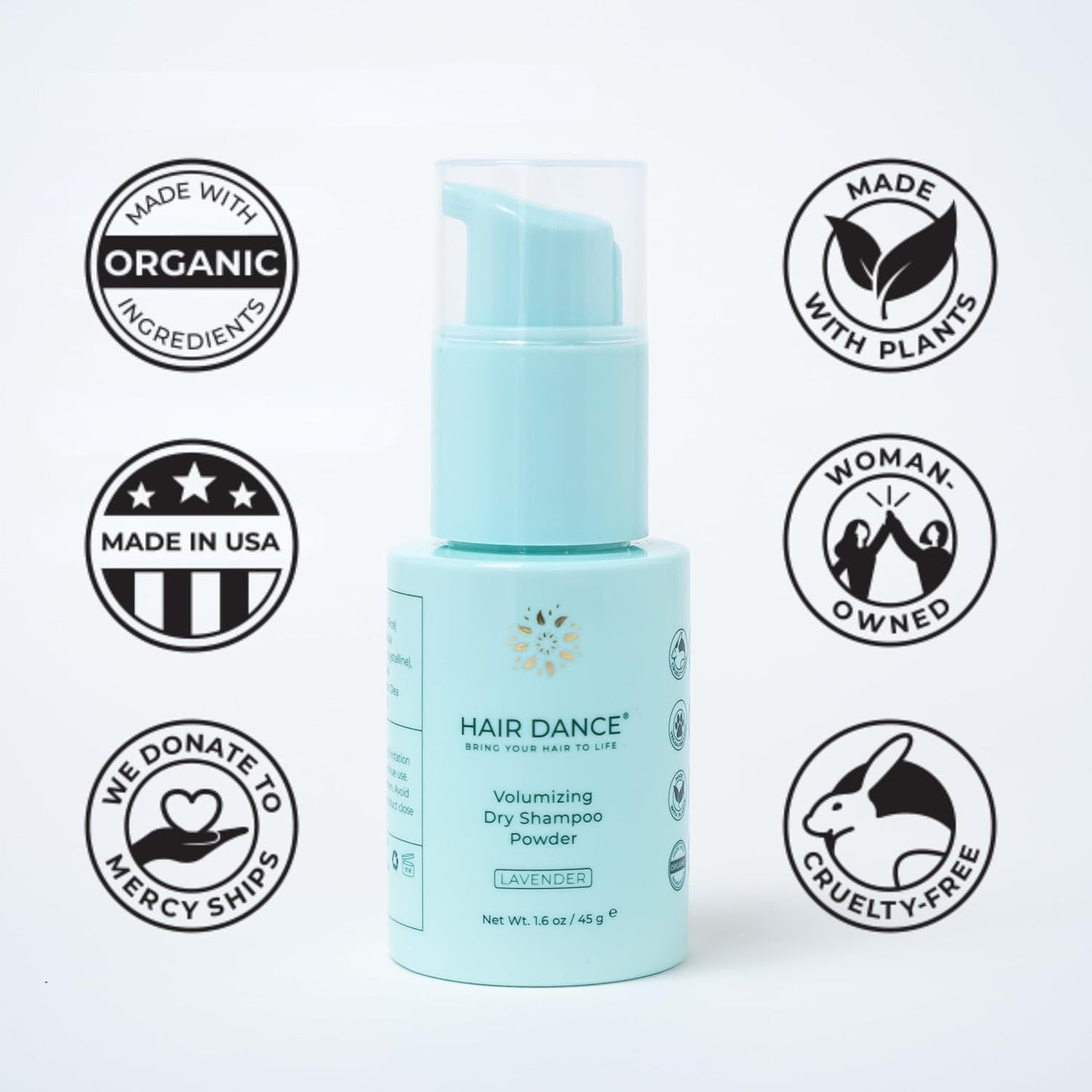 Dry Shampoo Powder - Natural & Organic Non-Aerosol Formula | Jumbo Size | Lavender Oil Scent | 1.6 Ounce