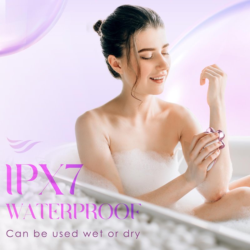 Electric Razors for Women Legs - Painless Body Shavers for Sensitive Skin - 5 in 1 Cordless Lady Trimmer for Women's Leg, Bikini and Face - Waterproof Wet/Dry Remover, Rechargeable, Fuchsia