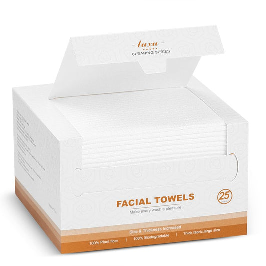 LUXU Clean Face Towels,Disposable Face Towel, Facial Washcloth, Makeup Remover Dry Wipes,175 Ct，Clean Facial Towels for Sensitive Skin,Soft and Thick for Nursing, Cruelty Free,Biodegradable
