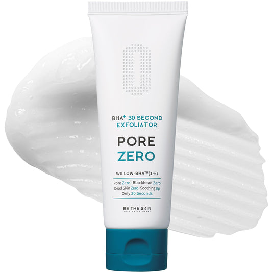 BE THE SKIN BHA+ 30-Second Exfoliator - Gommage Peeling Gel Willow Bark BHA + AHA Melts & Sweeps Dead Skin, Helps Clear Pores & Blackheads, No Harsh Beads for Oily Blemish-Prone Skin | 3.38 fl oz