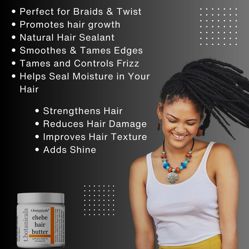 Chebe Butter and Leave-In Conditioner Set for Lustrous Locks, Longer and Thicker Hair Growth - Infused with Chebe Powder, Made in USA (Unscented, 8 oz each)