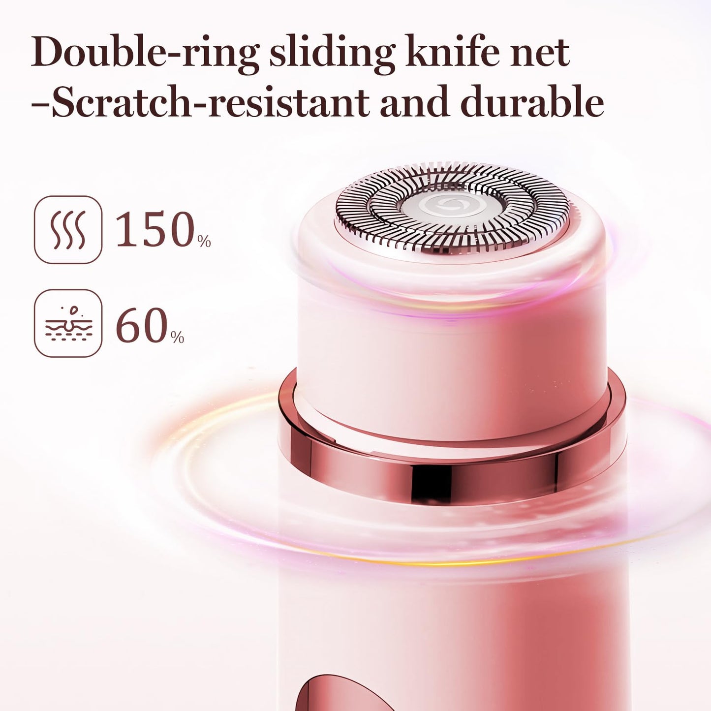 Bikini Trimmer for Women – Dual Head Electric Razor for Bikini, Underarm, Leg & Facial Hair, Painless Ceramic Blade, IPX7 Waterproof, Pink