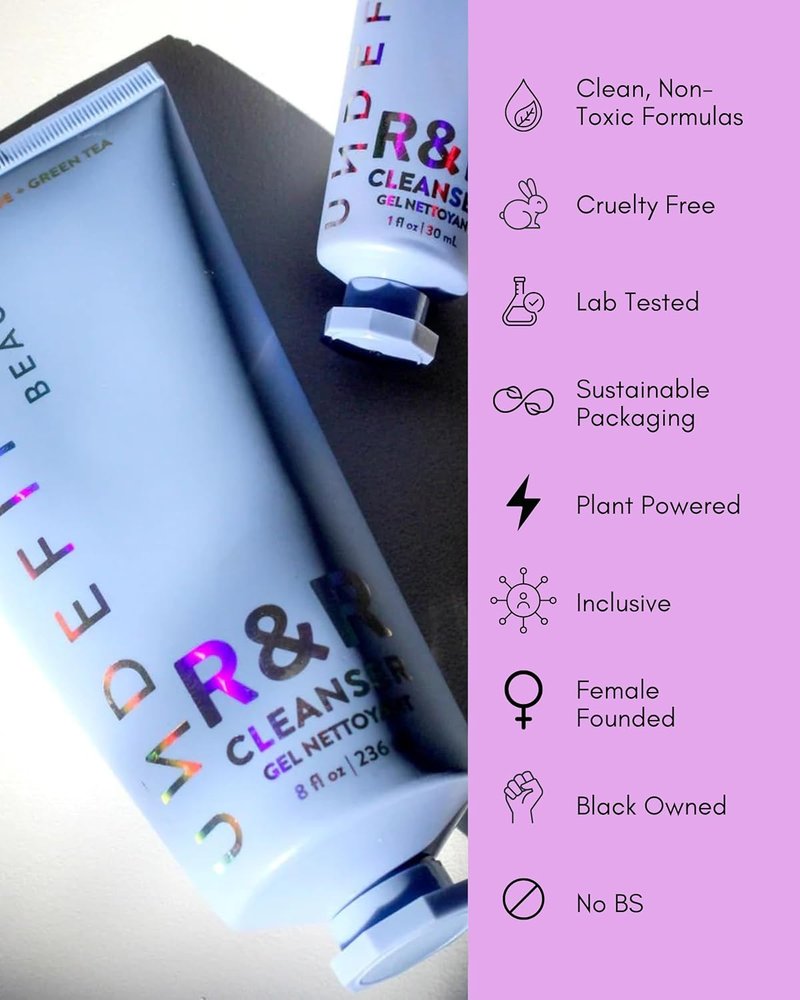 R&R Cleanser - Brightening Prebiotic Gel Cleanser with Niacinamide & Centella | 8oz for Soft, Balanced Skin