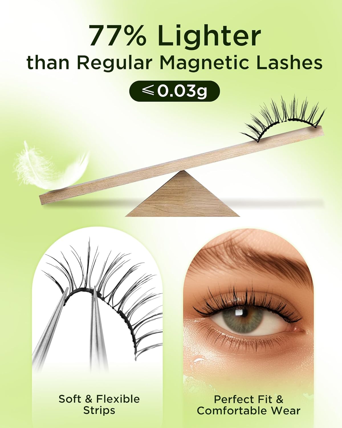 Magnetic Eyelashes Kit - Soft Reusable False Lashes for Natural Look | No Glue Needed, Lightweight & Comfortable