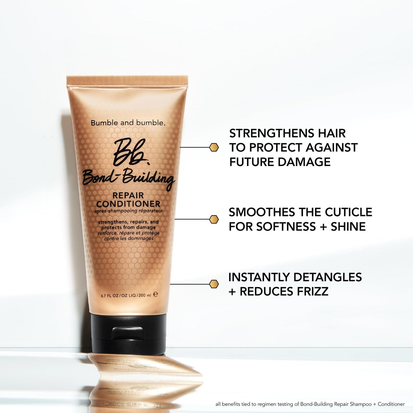 Bumble and bumble. Bond-Building Hair Repair Conditioner | Strengthens and Prevents Breakage | Smooths Frizz, Adds Shine | For Damaged Curly, Wavy, Straight Hair Types, 2 Fl Oz