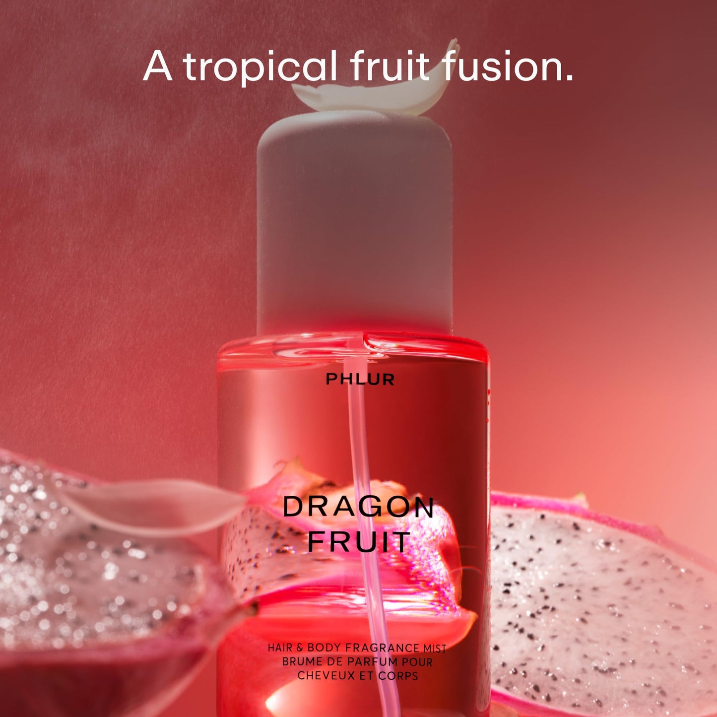 PHLUR Dragon Fruit Body Mist, 8 Fl Oz - Hair and Body Perfume for Women, Tropical Fruit Perfume Body Spray with Vanilla, Sugared Amber and Sandalwood Fragrance