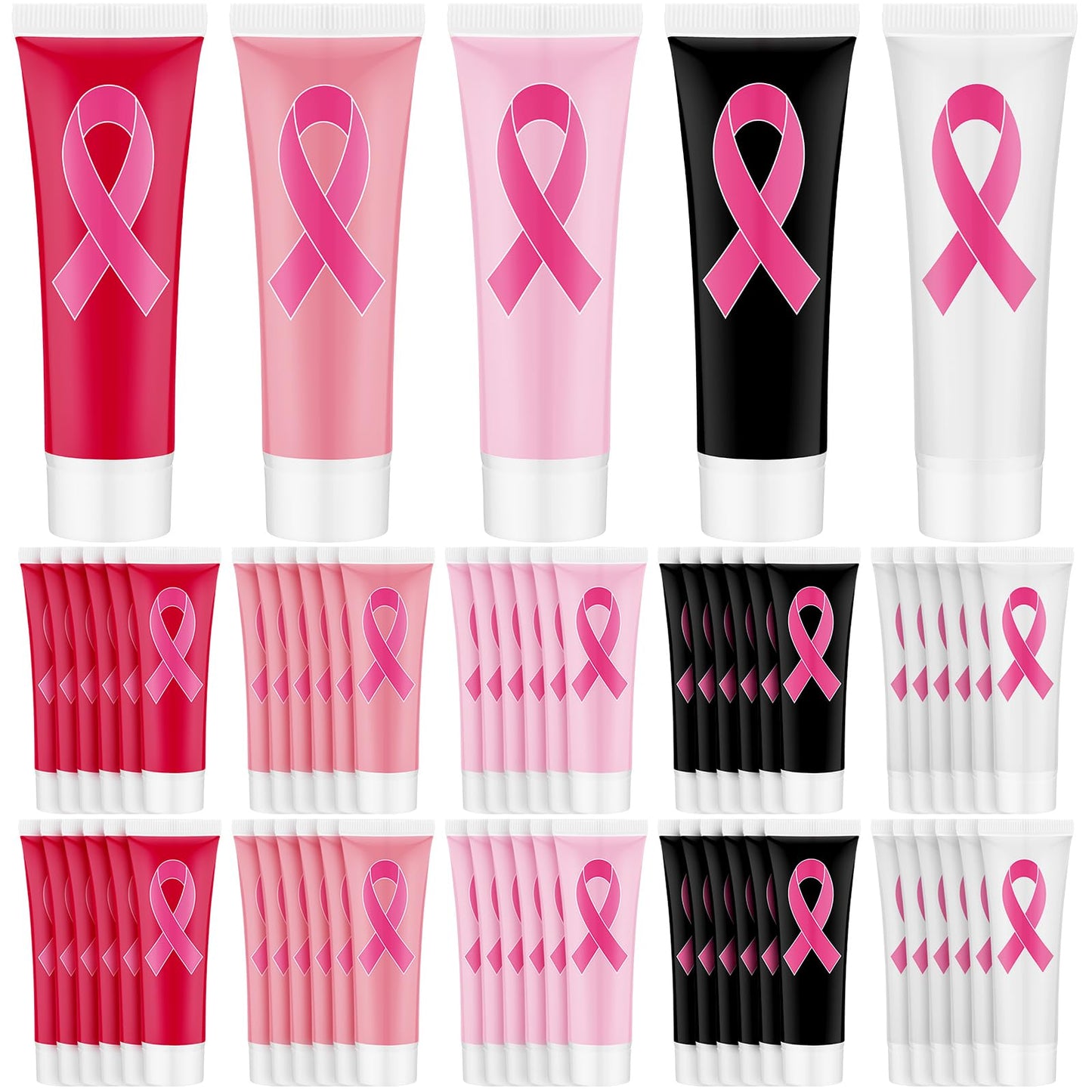 Heigble 50 Pcs Christmas Hand Cream Gifts Bulk Breast Cancer Awareness Hand Cream Gifts Pink Ribbon Favors Accessories Favors Breast Cancer Awareness Month Support Survivors Christmas Party Supplies