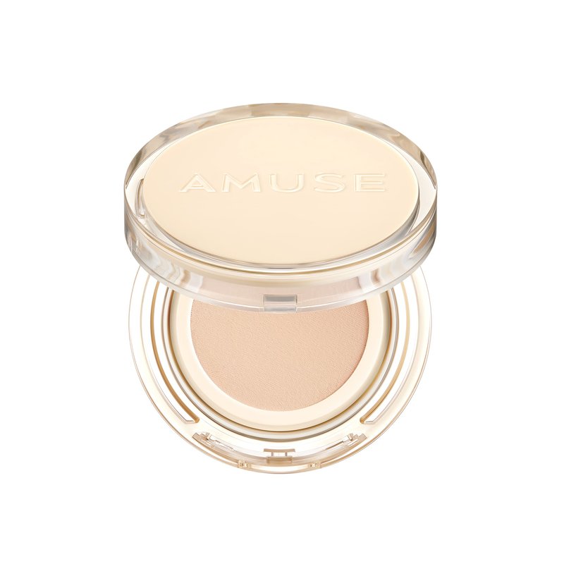 AMUSE SEOUL Dew Jelly Vegan Cushion Foundation (01 SOONSOO) - Full Coverage, Dewy Glow Finish, Lightweight, Long Lasting, Firming Texture, All Skin Types, Vegan, Korean Makeup