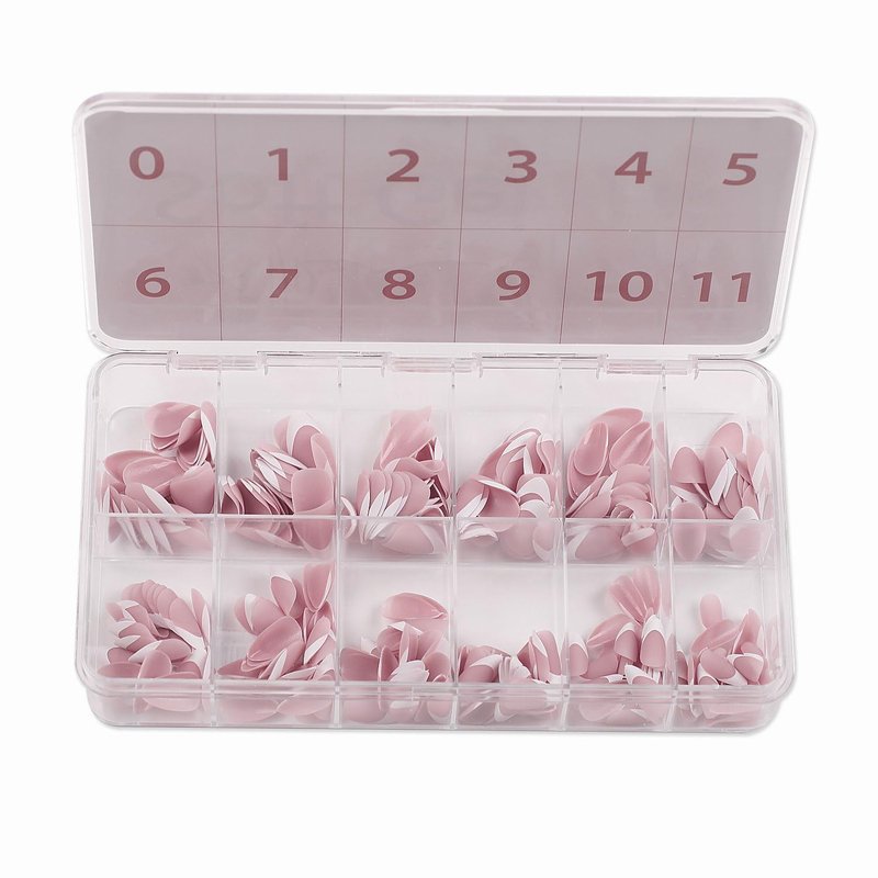 Allkem Soft Gel Nail Tips - Extra Short French Stiletto Nail Extensions Kit - 12 Sizes Long Full Cover Nails - Neutrals - Chic (360 Pieces)