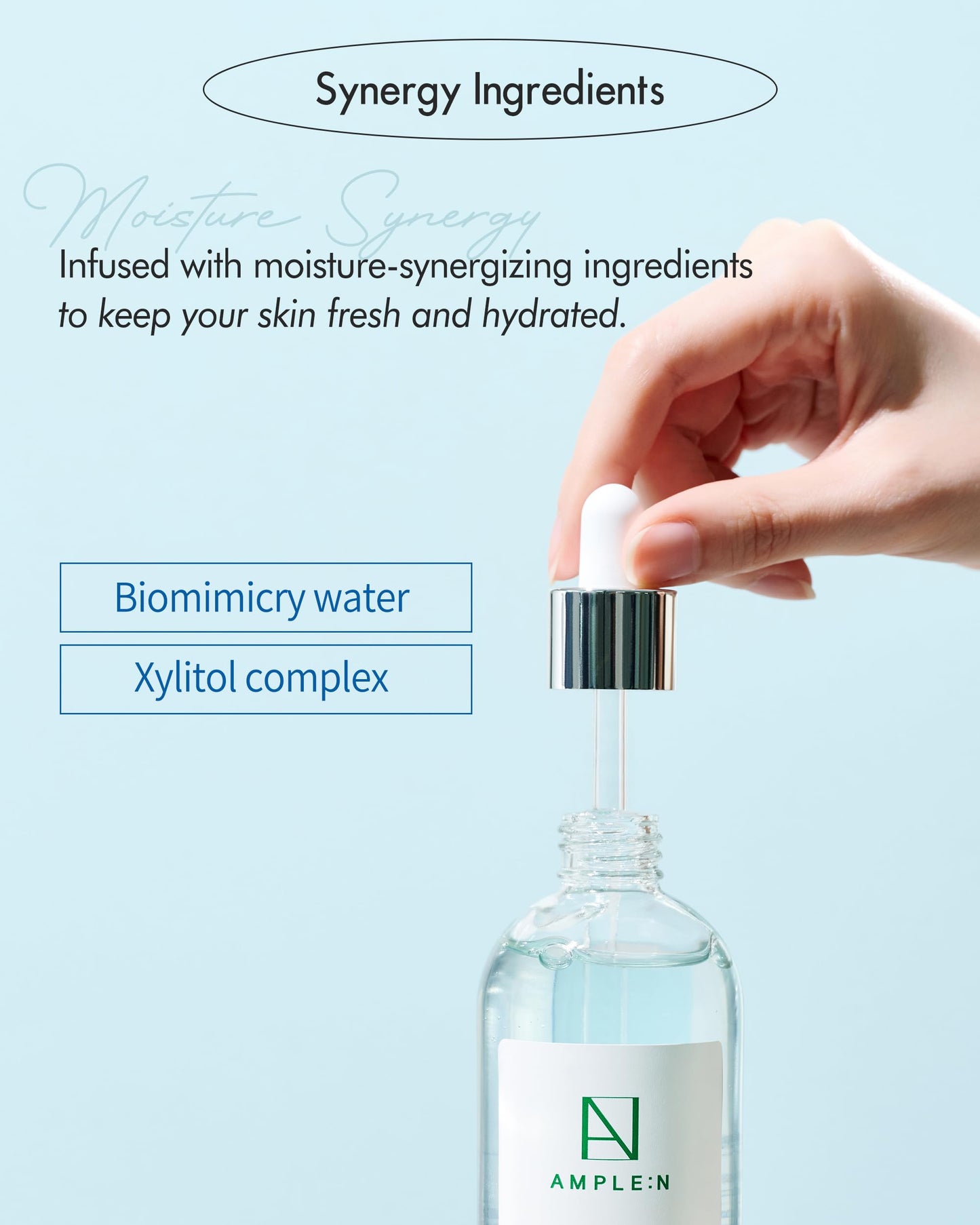 AMPLE:N Hyaluron Shot Hydration Serum – Plumping Face Serum with Hyaluronic Acid and Xylitol - Ultra Hydrating Moisturizer to Reduce Wrinkles and Restore Vitality and Glow, 3.38 fl.oz.