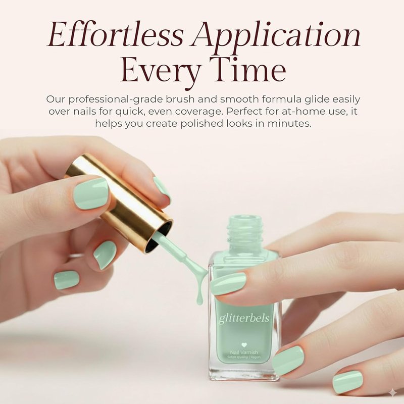 Take A Dip Green Nail Polish - Quick Dry Vegan Gel-Like Finish | 21-Free Formula for Long-Lasting Salon Quality