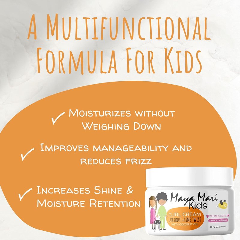 Maya Mari Kids 2-in-1 Shampoo & Conditioner Set | Tear-Free, Sulfate-Free Curl Cream for Curly Hair
