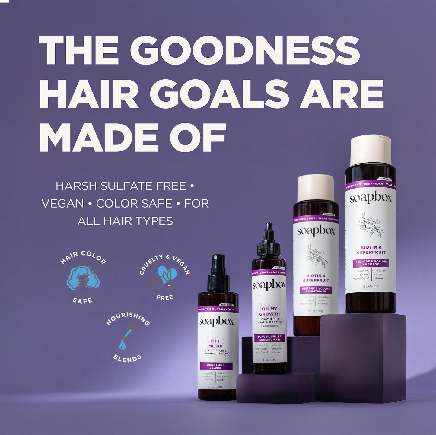 Soapbox Lift Me Up, Volumizing Spray for Hair - Adds Lift, Shine, & Volume to Hair - Biotin Lightweight Volume Spray - Clean Ingredients Free of Harsh Chemicals, Sulfates, Parabens & Silicones - 8 oz