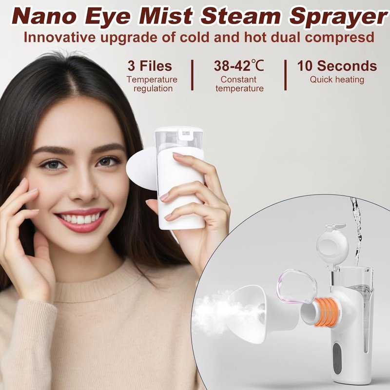 Mini Eye Steam Sprayer - Portable Eye & Face Hydration Soother with 3 Adjustable Temperatures | Moisturizing & Cleaning Device