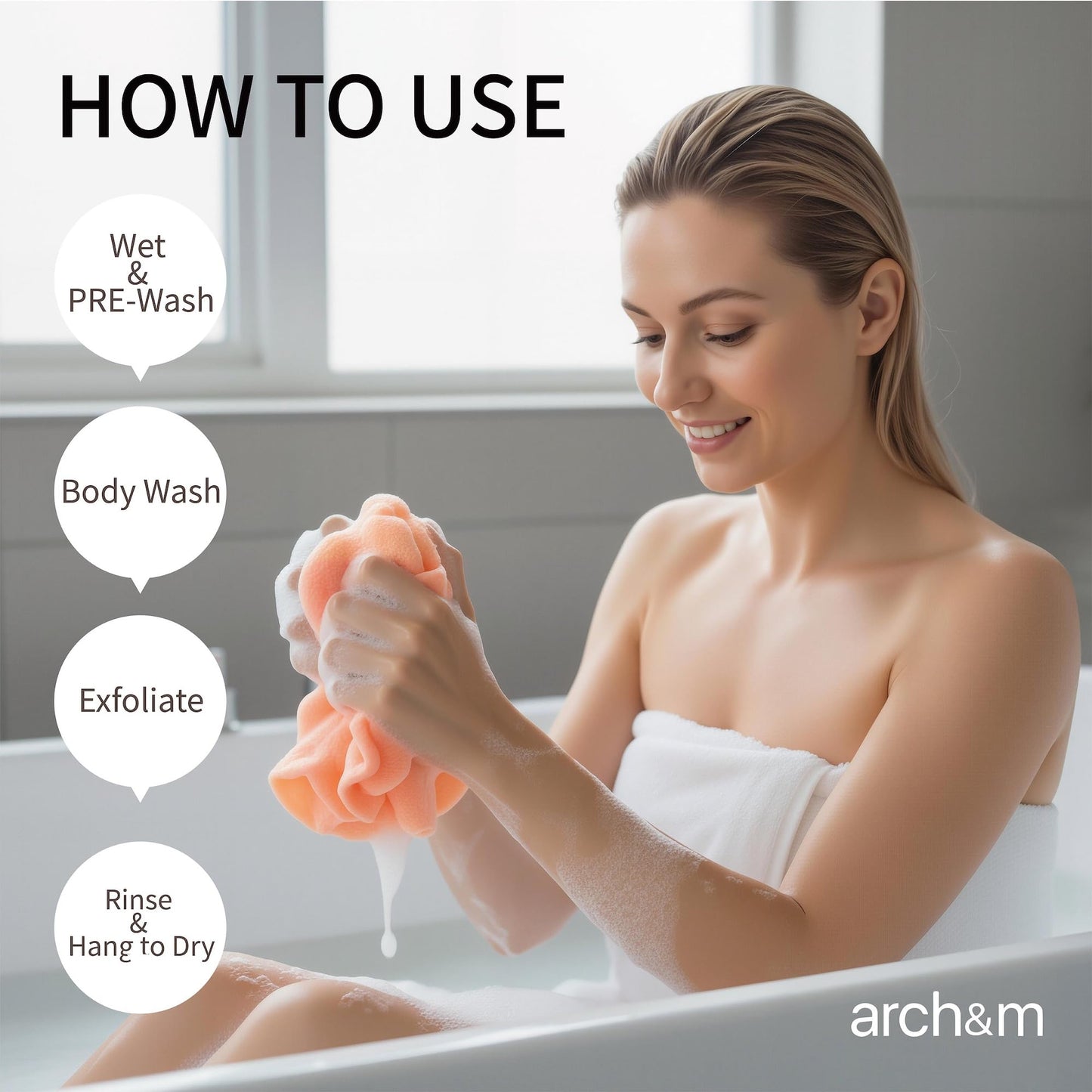 ARCH&M Exfoliating Towel, Japanese Washcloth 12 Pack