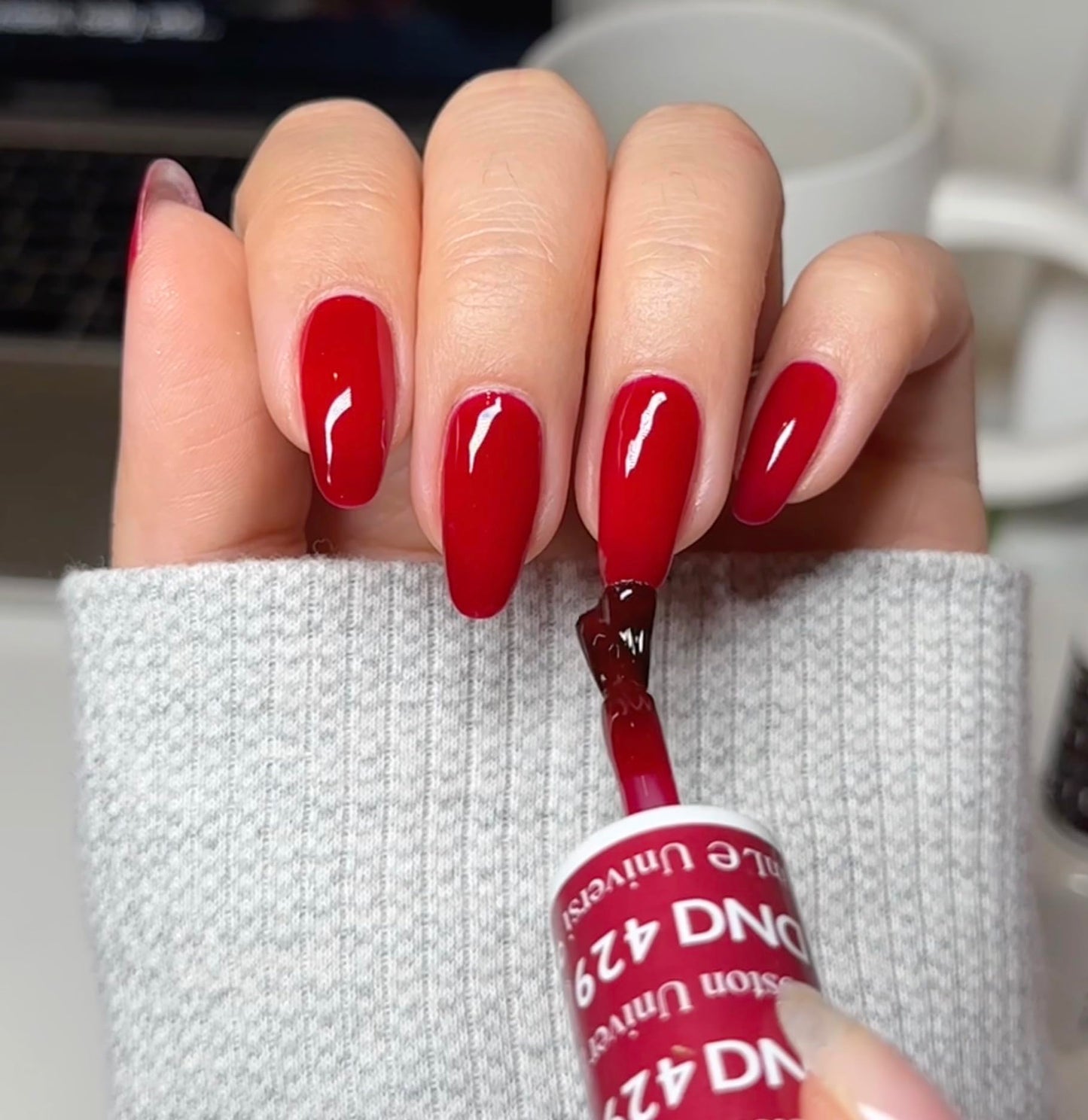 DND Gel Polish Set - 1 each of Red Gel Polish and Red Nail Polish, 429 Boston University Red, 0.5 Fl Oz