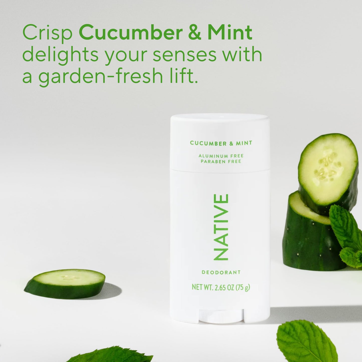 Native Deodorant Contains Naturally Derived Ingredients, 72 Hour Odor Control, Deodorant for Women and Men, Aluminum Free, Cucumber & Mint 2.65oz