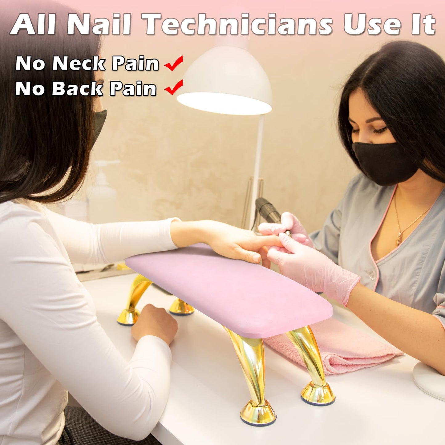 Arm Rest for Nails Tech, Pink Nail Arm Rest Manicure Hand Rest