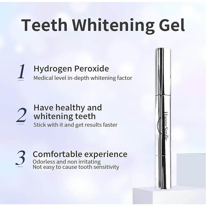HappySmile Premium Teeth Whitening Pen Set of 3 - Achieve a Brighter Smile, Easier Than Strips or Other Whitening Kits - Professional Results, Gentle on Sensitive Teeth