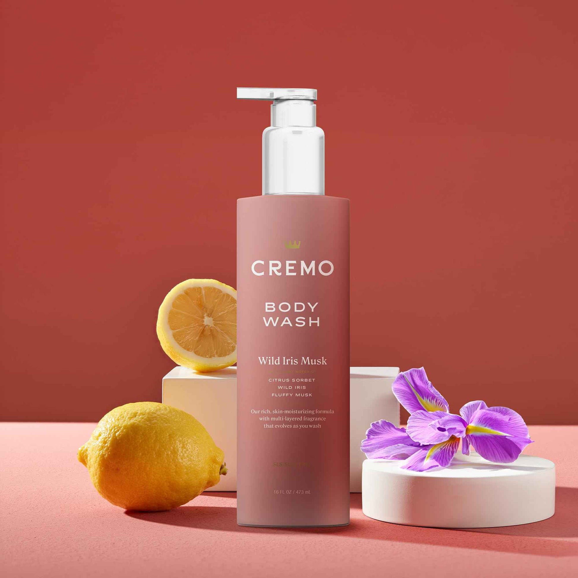 Cremo Women's Body Wash Bundle with White Jasmine Amber 16 Fl Oz and Wild Iris Musk 16 Fl Oz