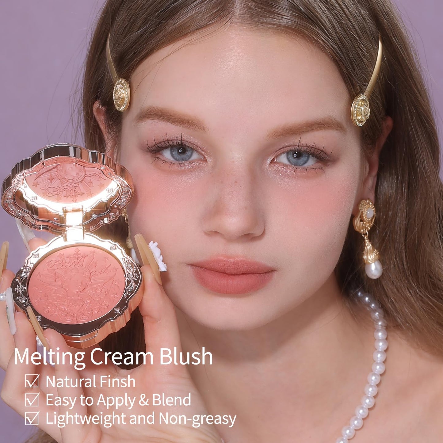 Flower Knows Little Angel Cream Blush,Warm Pink Hydrating Blush for Cheeks,Buildable & Blendable Dewy Face Makeup,Soft Long-Lasting Cute Make Up for Women & Girls,0.21 Oz(04 Rose Ashes)