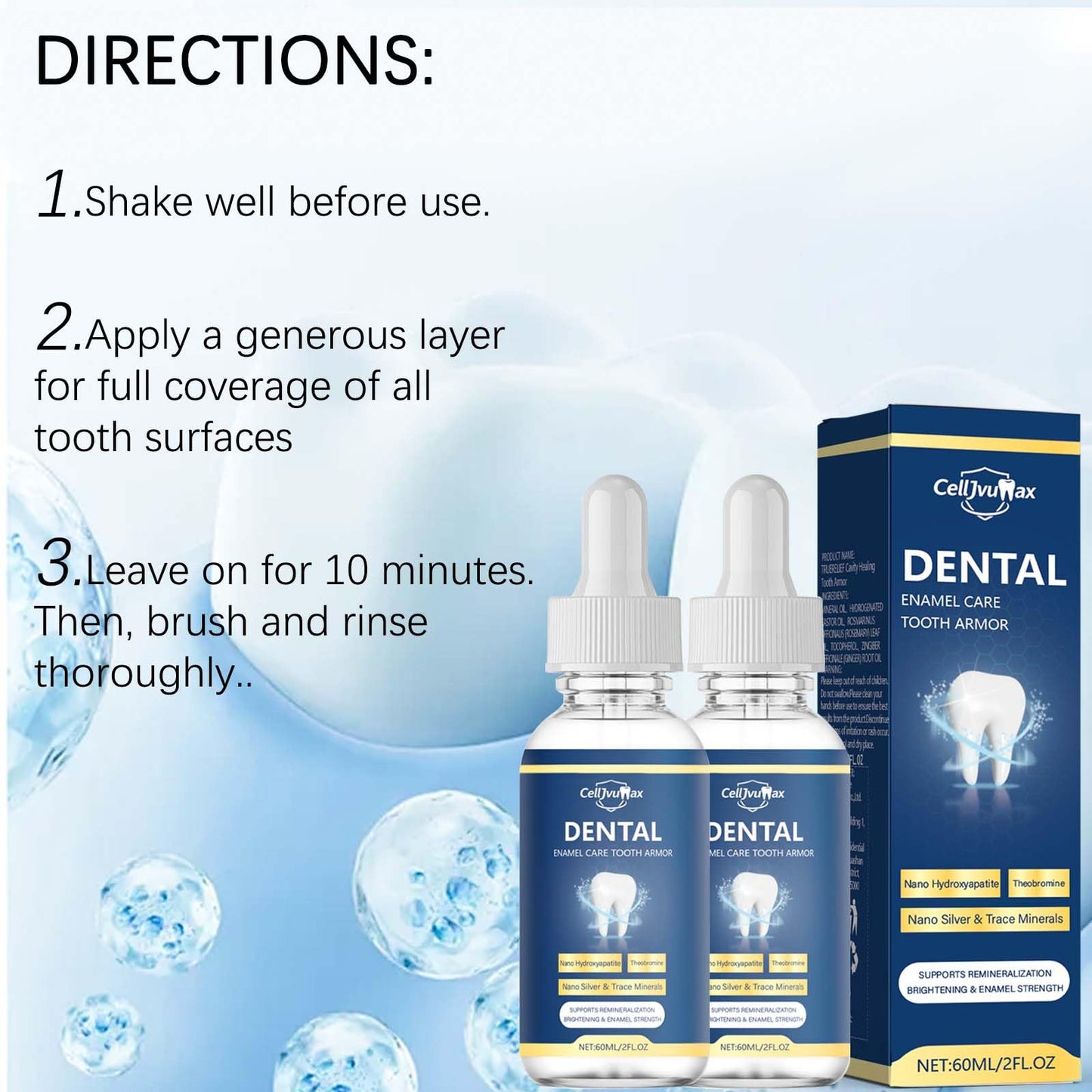 Cavity Healing Tooth Armor, Enamel Repair Liquid for Teeth Strengthening & Gum Care, Advanced Remineralization Treatment for Daily Dental Maintenance (2)