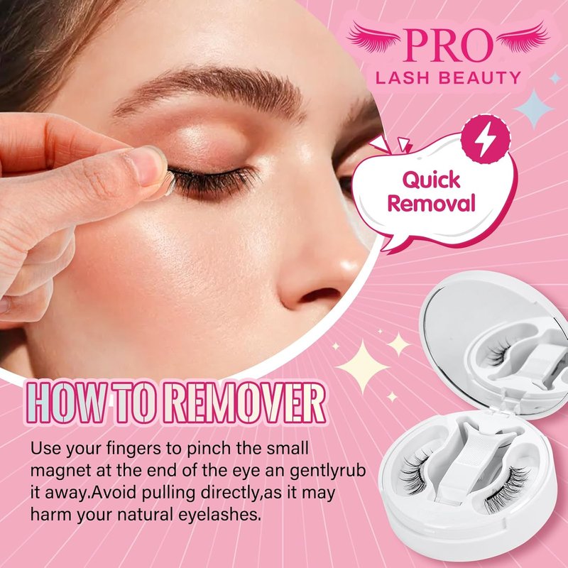 Magnetic Eyelashes - Soft Reusable Lashes with Applicator | Waterproof & Easy to Wear (1 Pair, Frisky)