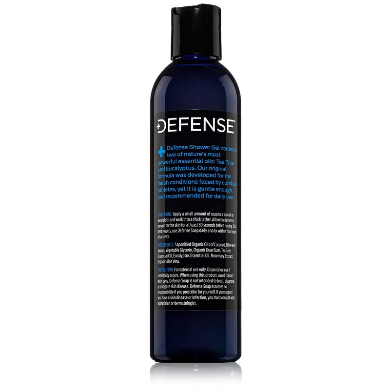 Defense Soap Tea Tree Body Wash | All Natural Organic Shower Soap for Athletes | Odor Control & Skin Fungal Protection for Sports, Post Workout & Recovery - 8 oz (Pack of 2)