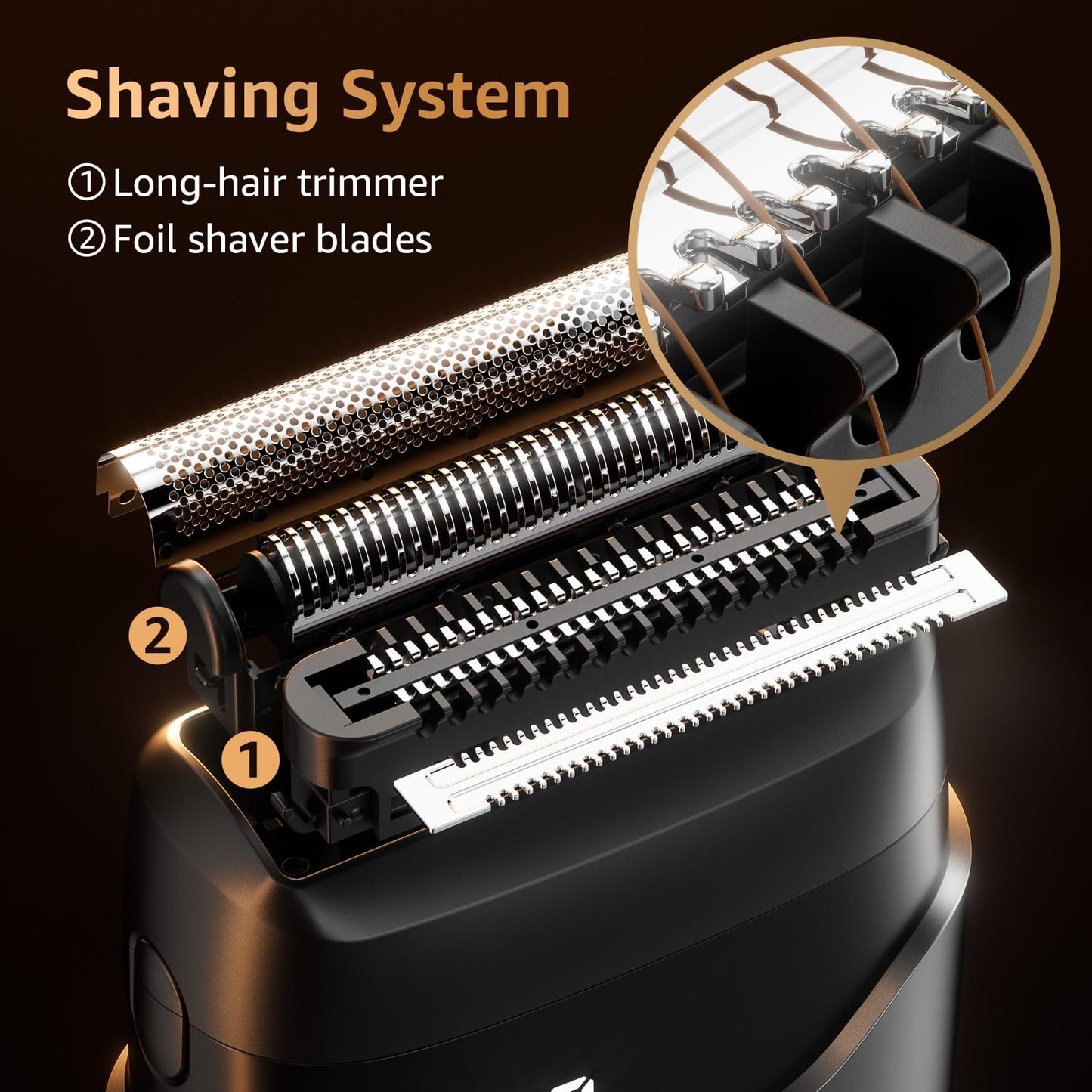 Mbzoey Electric Foil Shavers for Men: Mini Electric Razor for Face - IPX7 Waterproof Cordless Razor with LED Display & Fast Charge - Micro-Comb Technology & Precision Blades，Father's Day Gifts