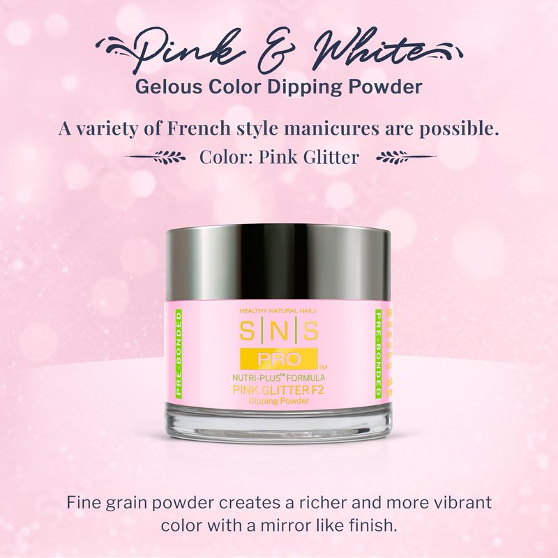 SNS Healthy Natural Nails - Pink Glitter F2-2 Ounce
