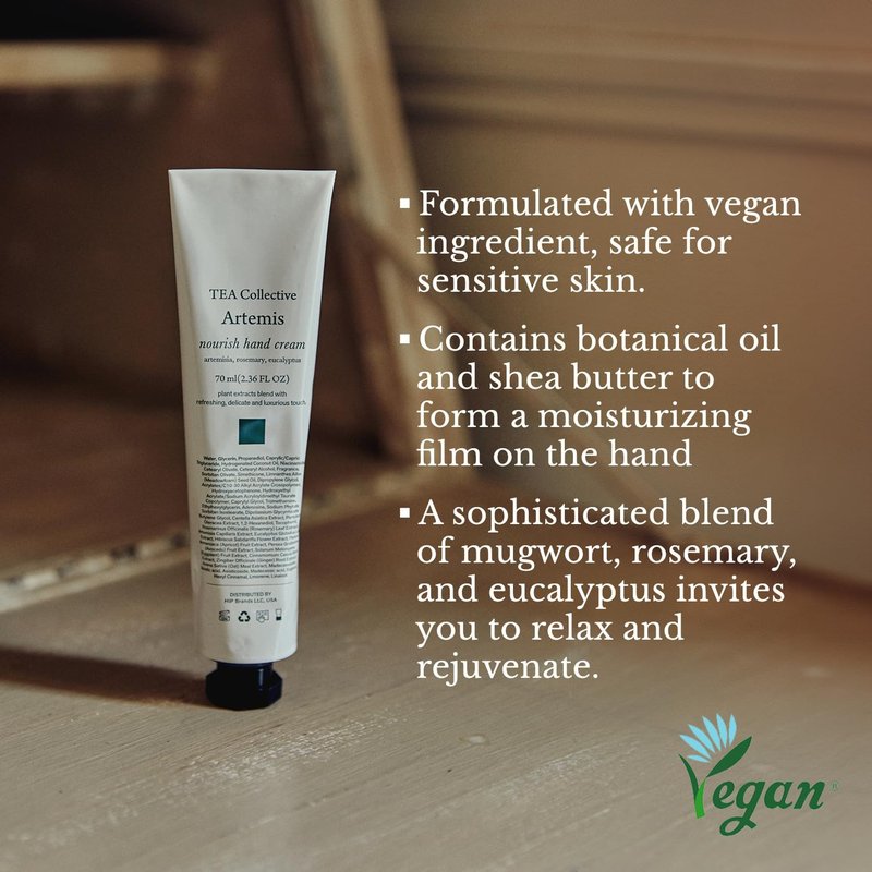TEA Collective Artemis Nourish Hand Cream | Artemisia, Rosemary, Eucalyptus | 2.36 Fl Oz | Product of Korea