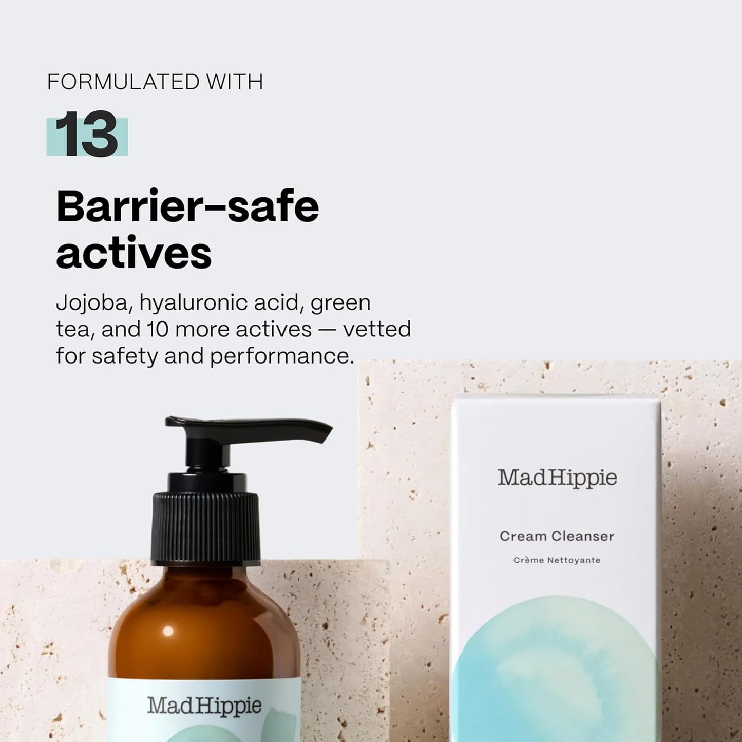 Mad Hippie Cream Cleanser 2-Pack | Gentle Hyaluronic Acid & Jojoba Oil Formula, 4 Oz Each
