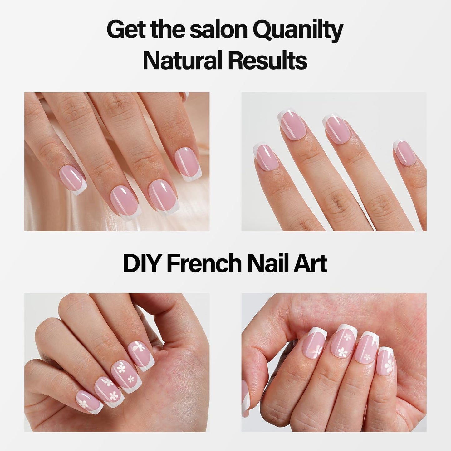 Vansiho Pink French Gel Fake Nails, 600Pcs Short Soft Gel Press on Nails