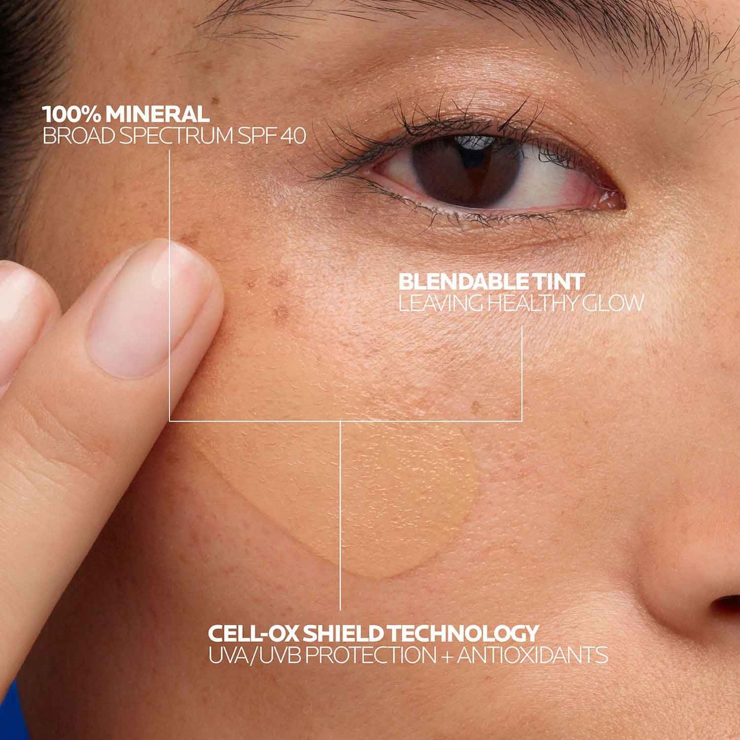 La Roche-Posay Anthelios Tinted Sunscreen SPF 40, Broad Spectrum SPF + Antioxidants, Titanium Dioxide & Zinc Oxide Sunscreen, 4 Flexible Shades With No White Cast, Oil Free & Oxybenzone Free