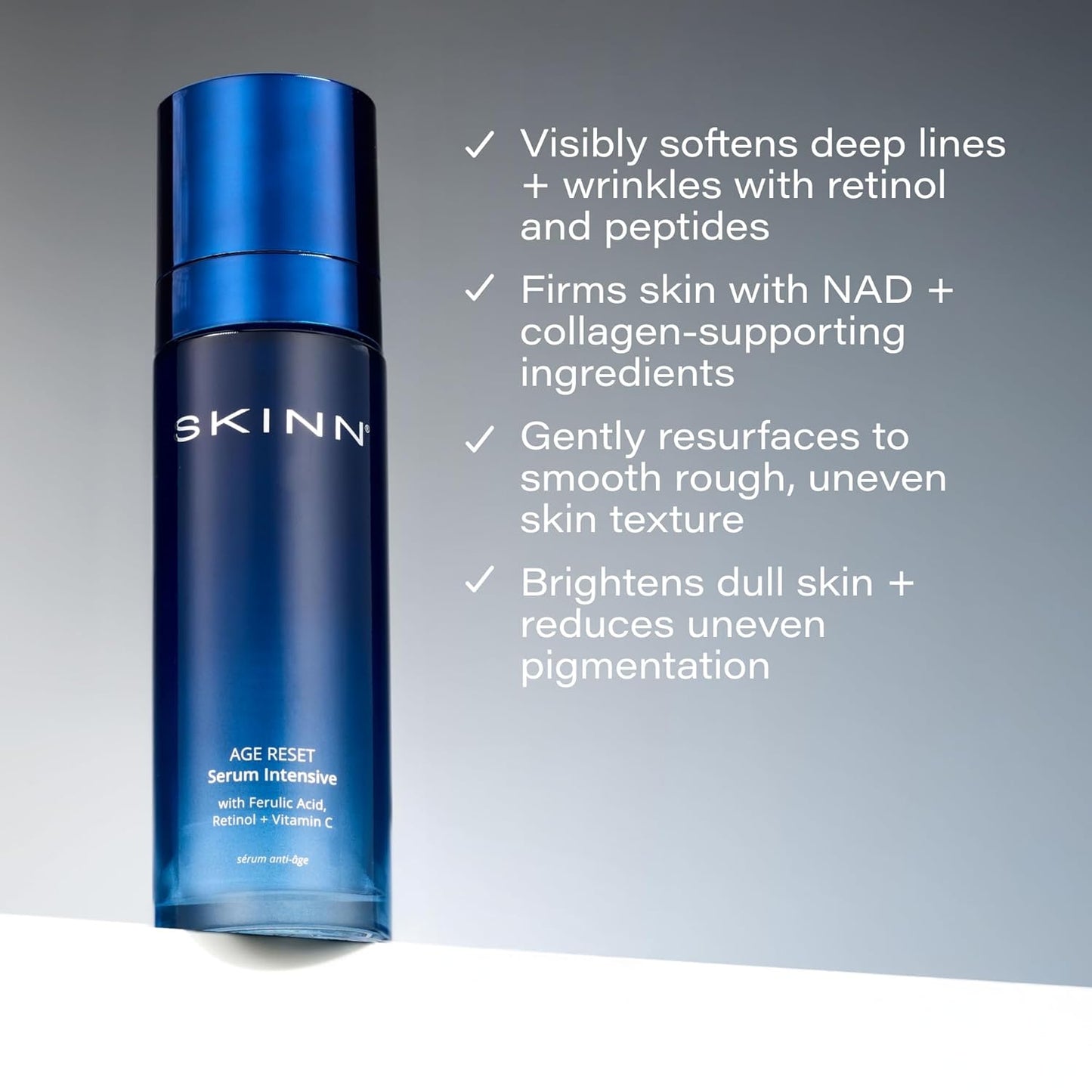 SKINN Deep Wrinkle Facial Serum - Intensive Anti-Aging Serum with Retinol & Vitamin C | Hydrating for Fine Lines