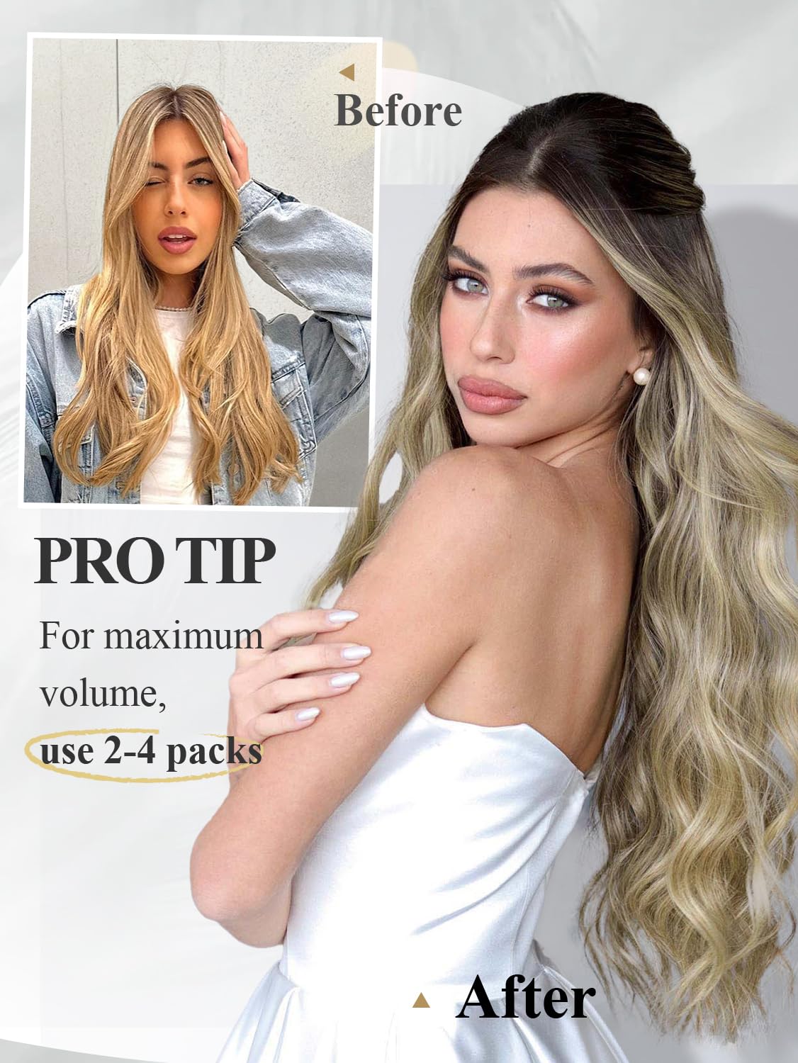 Remy Human Hair Extensions - Micro Bead OVO Weft | Highlight Blonde 9A/P60, 14 Inch (30g, 4 Pcs)
