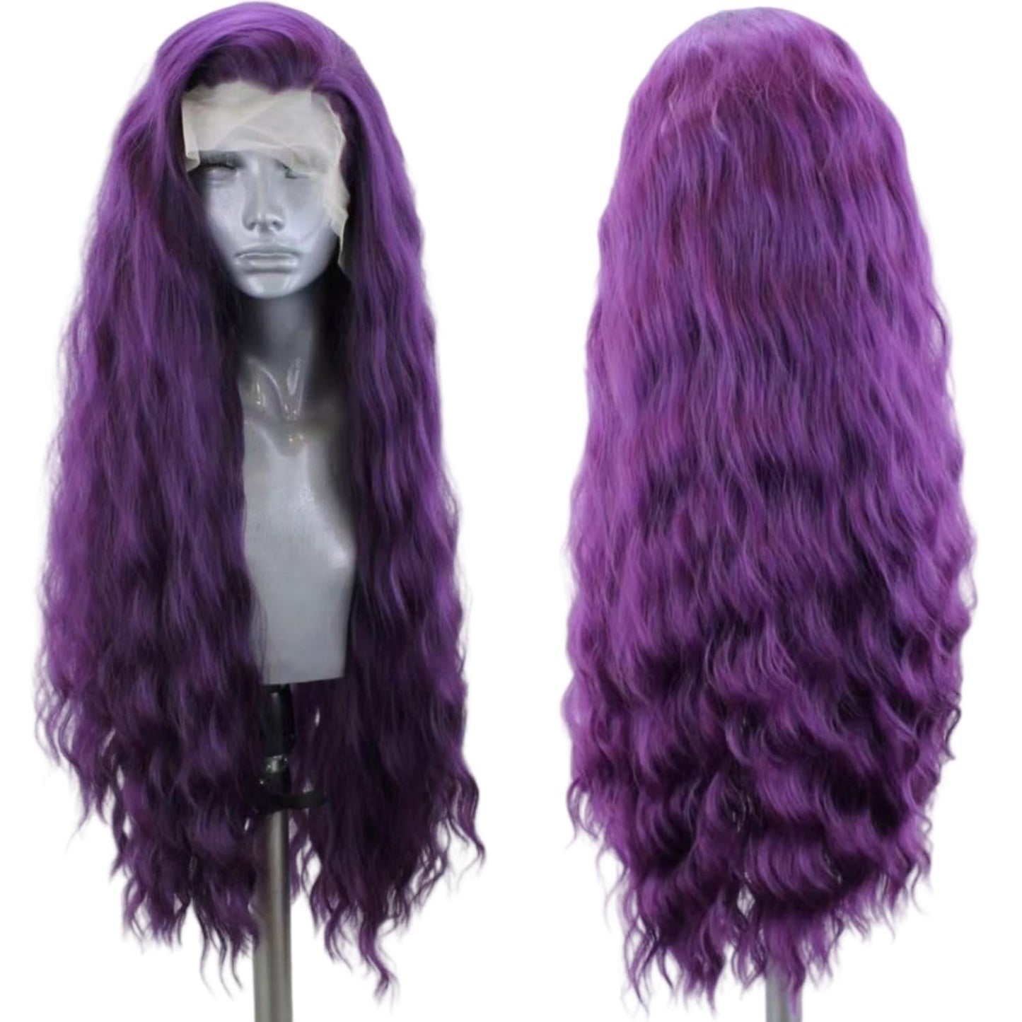 Greenmirr Wavy Deep Purple Lace Front Wig 13x4 Lace Front 24in