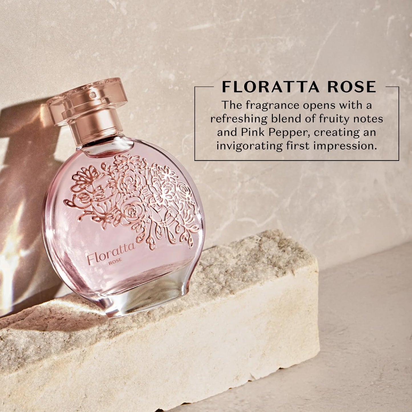 O Boticário Floratta Rose Eau de Toilette, Long-Lasting Floral Rose Fragrance Perfume for Women, 2.5 Ounce