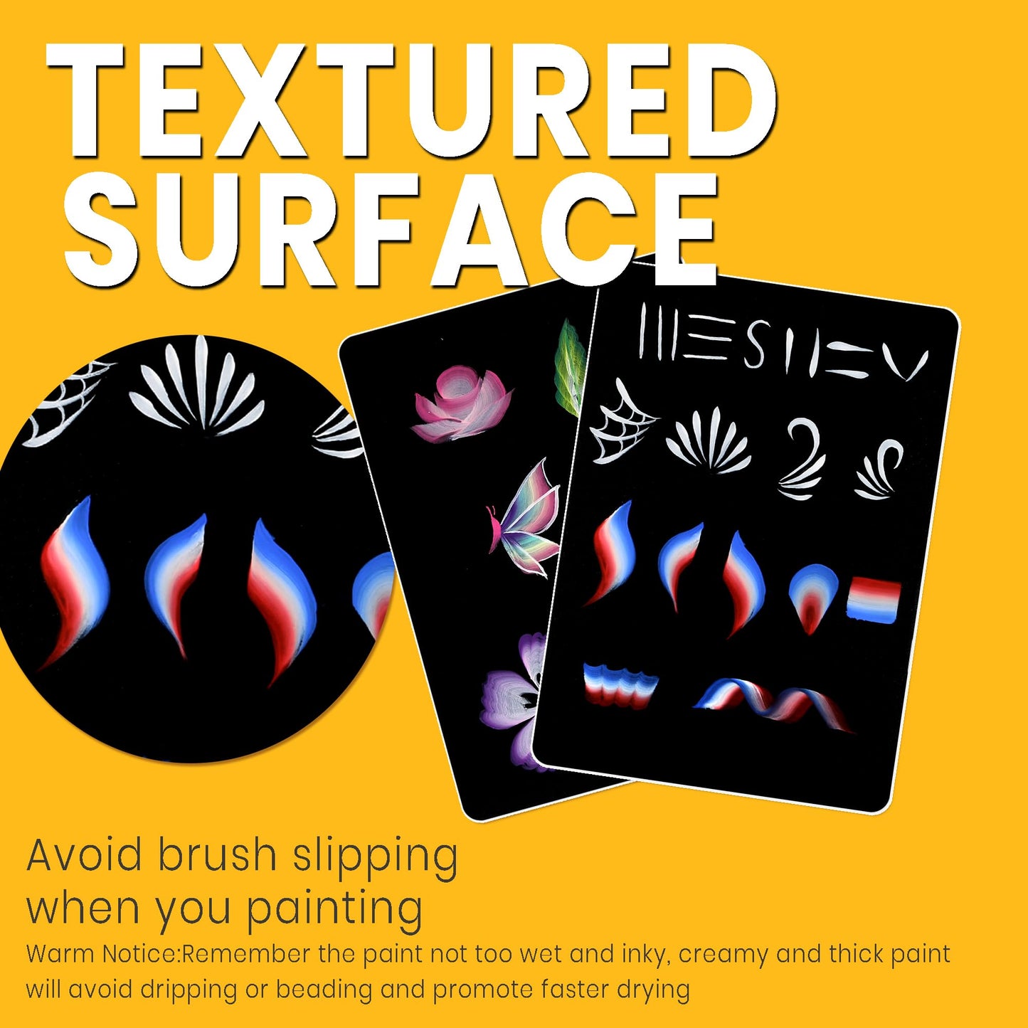 Bowitzki face painting practice board,2 pieces reusable colorful face paint practice board,painting makeup exercise template A4 size (Black)