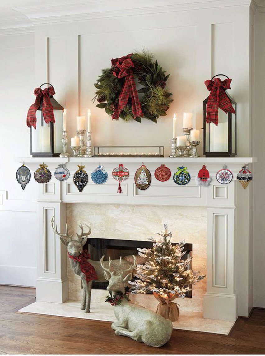 Jillson Roberts 6-Count Cardornament Hanging Christmas Cards with Envelopes Available in 12 Designs, Peace Joy Love