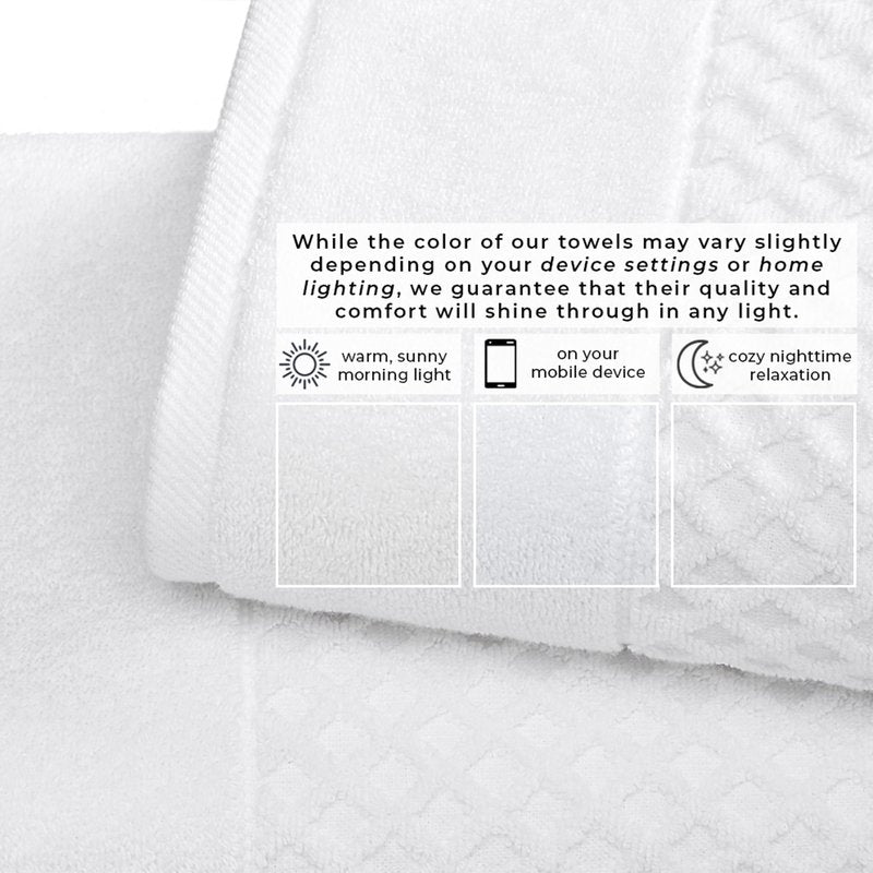 Great Bay Home Bath Towels - 100% Cotton 4 Pack 54x27 Bath Towel Set - Absorbent, Durable, Quick-Dry Towels for Bathroom (Optic White)