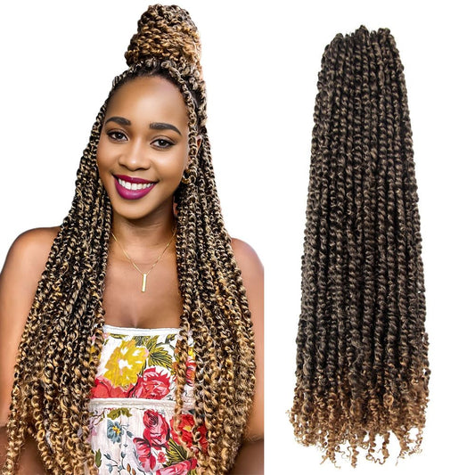 KAVSORAPI Passion Twist Hair,24 Inch Passion Twist Braiding Hair,Long Pre Looped Crochet Twist Jumbo Pre-twisted Two Strand Braids 8 Packs (1B/Natural Black)